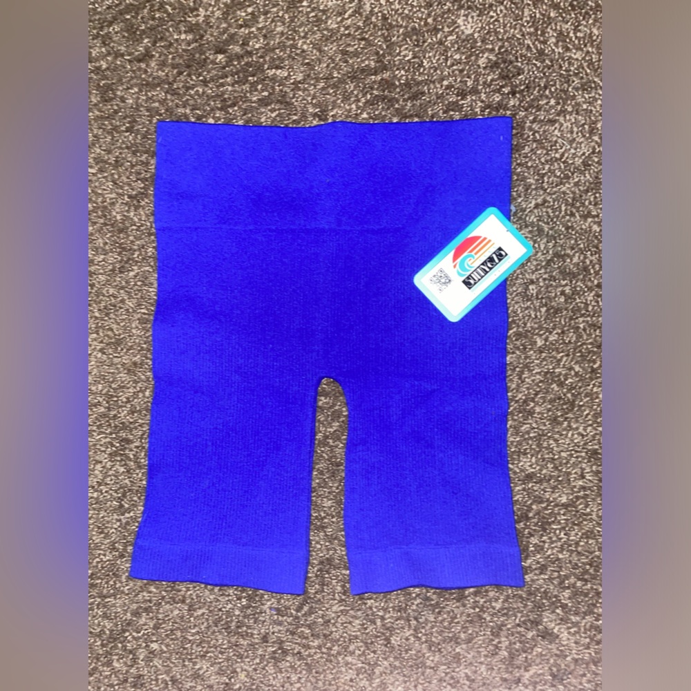 Blue Skintight Biker Shorts